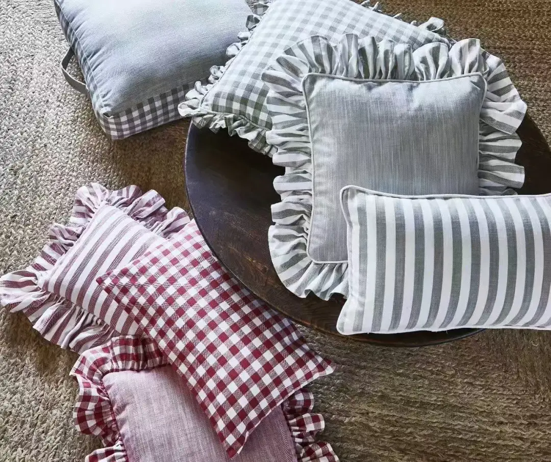 cushion range with different sewn finishes