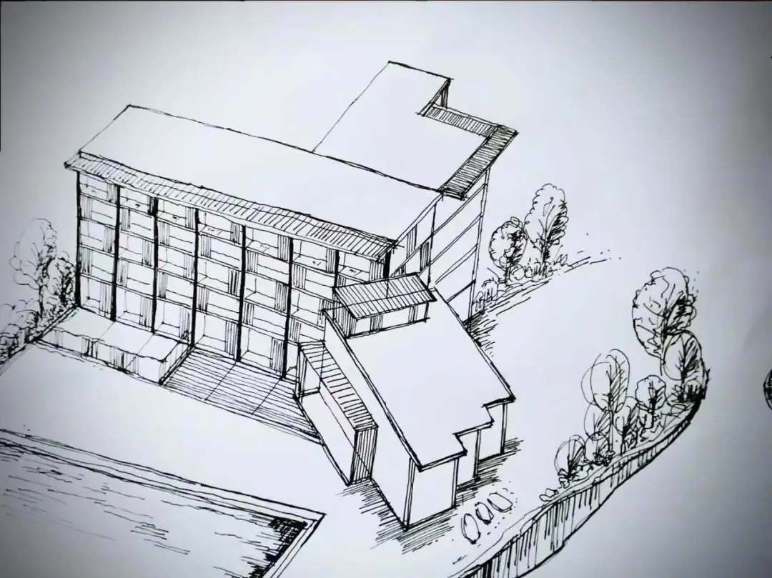 Design sketch used to coordinate a furnishing project