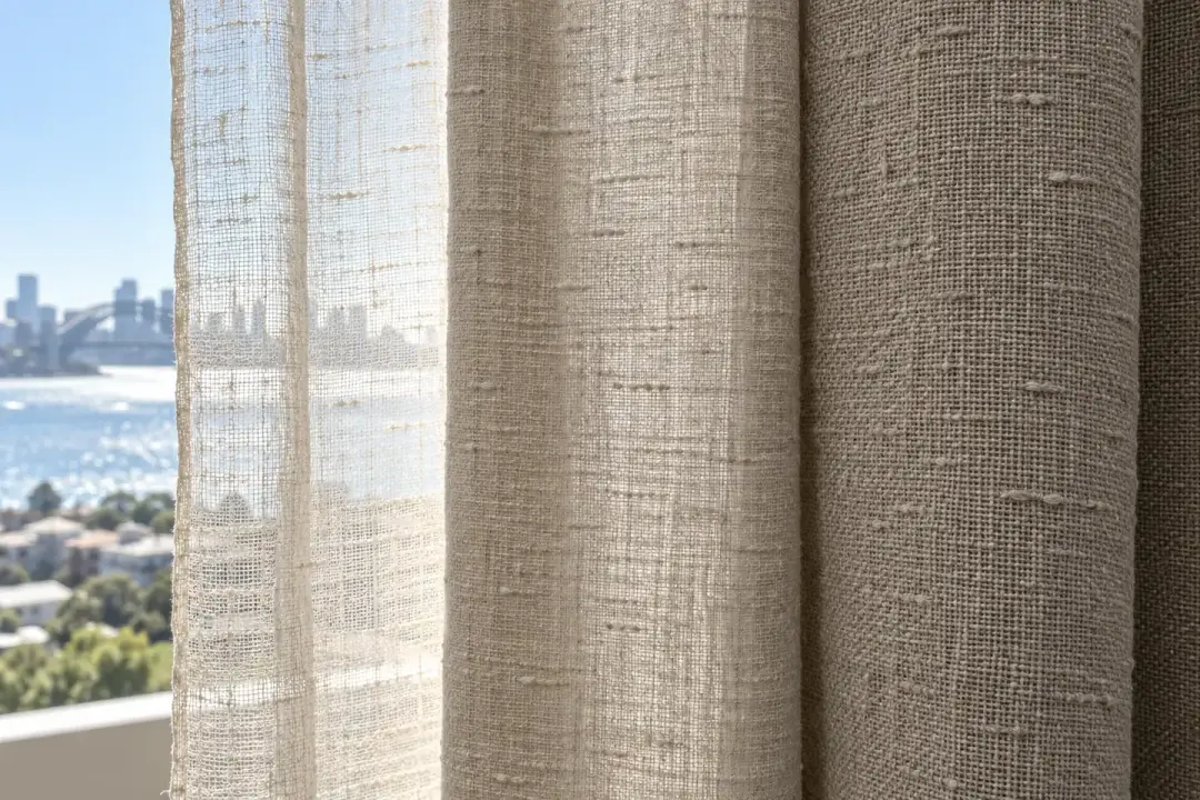 Light, medium and heavy linen compared against window light